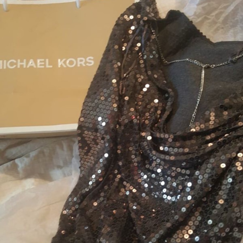 Michael Kors Grey Sequin Party Dress